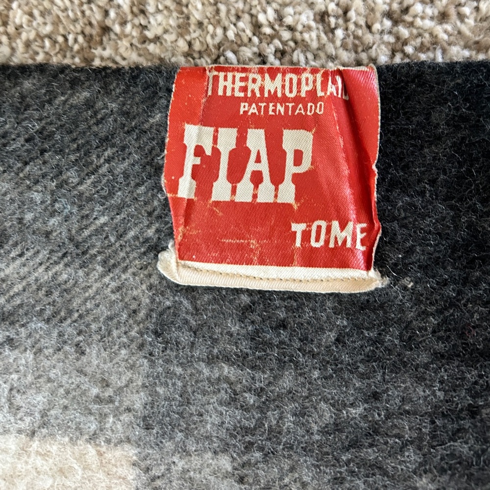 Thermotex Thermoplaid Fiap Tome Plaid Vintage Wool Blanket with Tassels. 56x70 - Picture 3 of 9